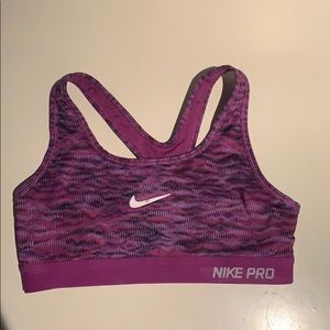 Pink Nike sports bra